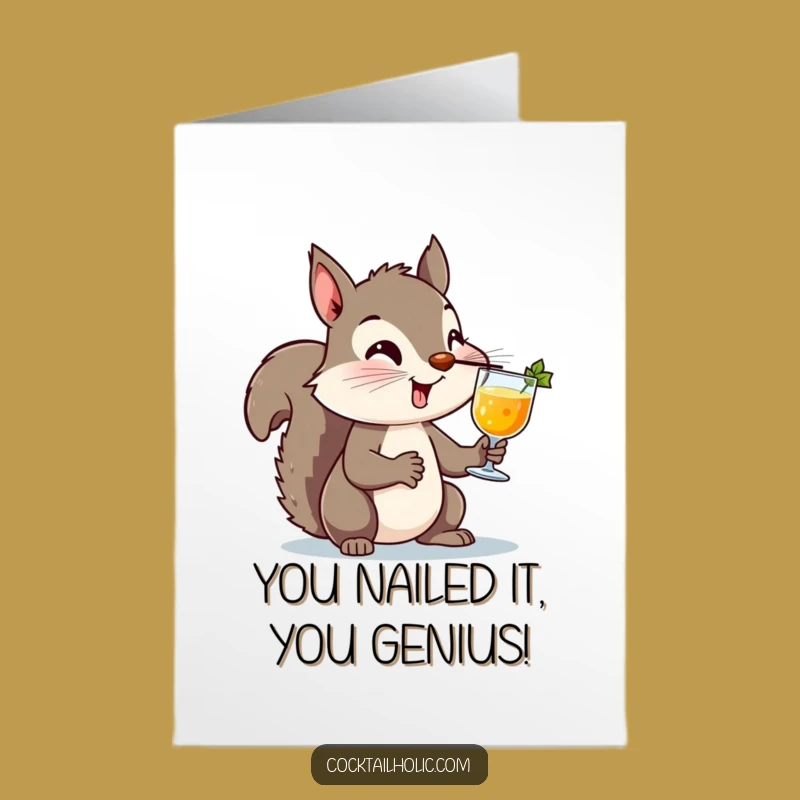 Free Printable Congrats Card: Squirrel's Skillful Cheers - Funny Downloadable Gift