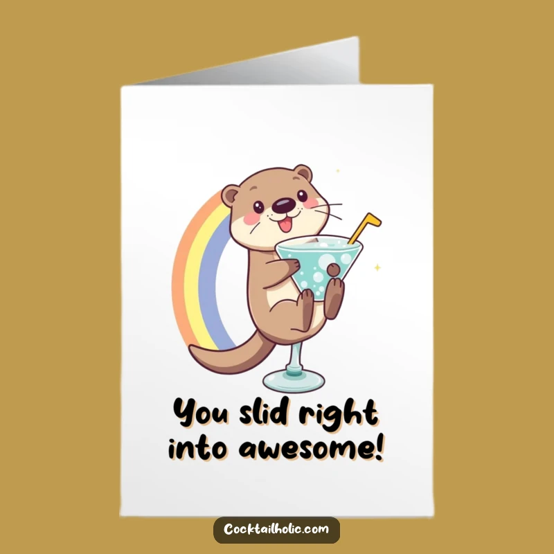 Free Printable Otter Congratulations Card: Amazing Downloadable Gift for Big Wins!