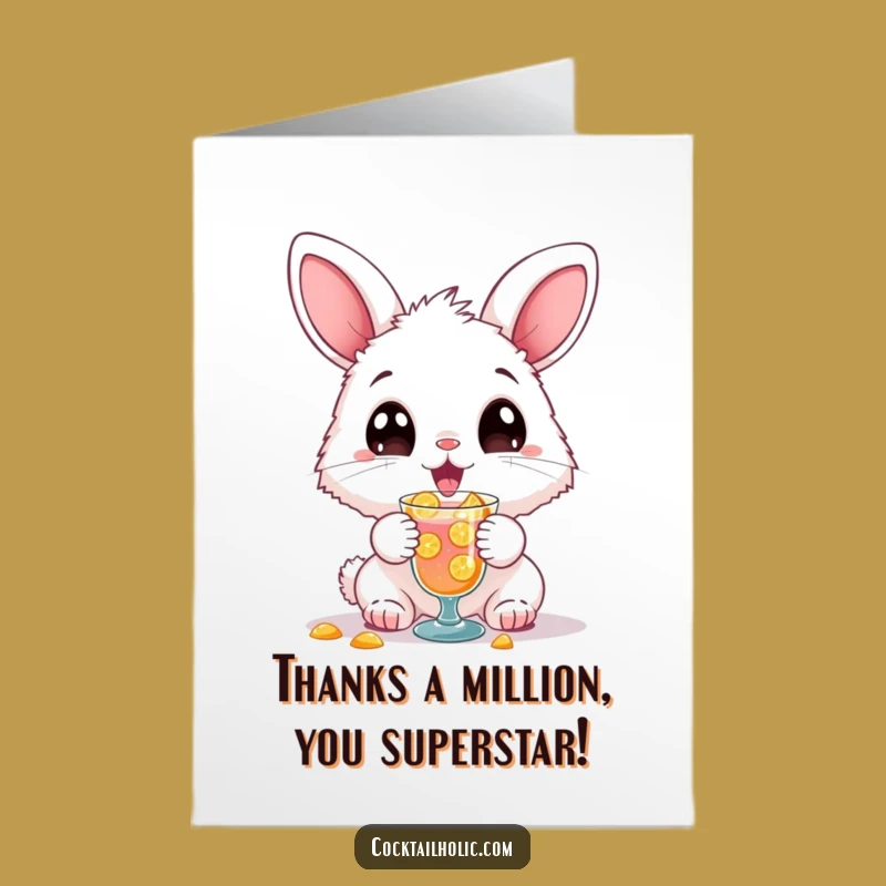 Free Printable Bunny Thanks Card – Funny Downloadable Thank You Gift!