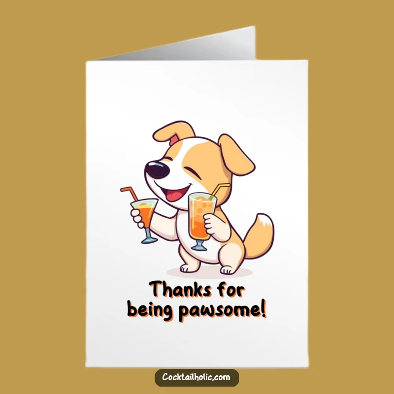 Free Printable Dog Thank You Card: A Cocktail of Thanks from Your Furry Friend!