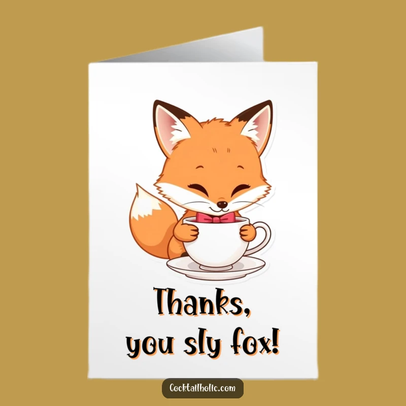 Free Printable Fox Thanks Card – Funny Downloadable Polite Gift!