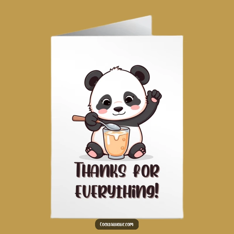 Free Printable Panda Mixologist Thank You Card - Funny Downloadable Gift for Your Thanks
