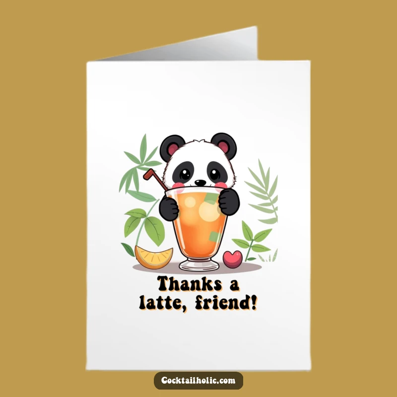 Free Printable Panda Thank You Card: Sip Your Gratitude with This Funny Design
