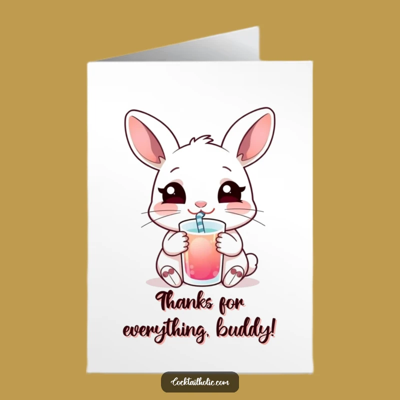 Free Printable Rabbit Thank You Card: Chill Appreciation Downloadable