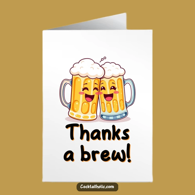 Free Printable Thank You Card: Funny Beer Mug High-Five - Humorous DIY Downloadable Gift