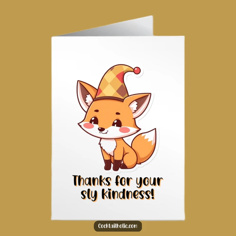 Free Printable Thank You Card: Jester Fox Says Thanks! Charming Downloadable Note