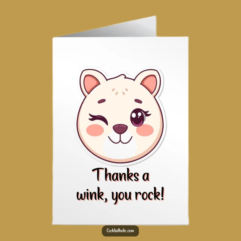 Free Printable Thank You Card: Funny Winking Animal Downloadable