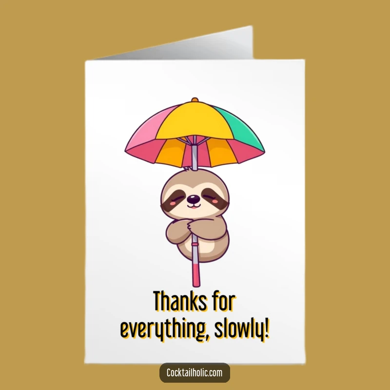 Free Printable Sloth Thanks Card – Funny Downloadable Chill Gift!