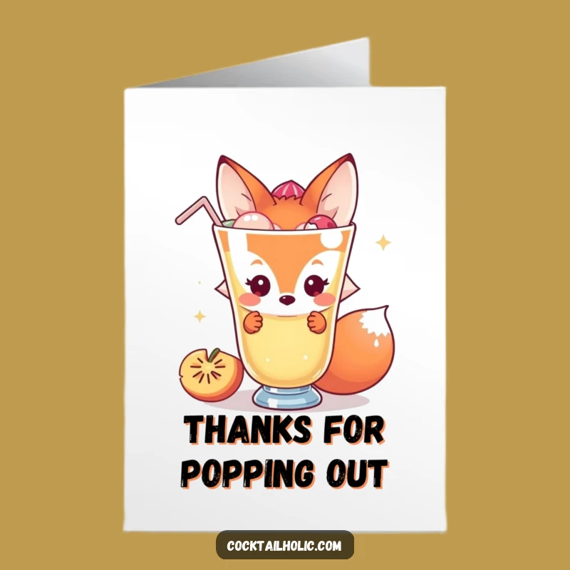 Free Printable Fox Thank You Card: Shy Thanks Downloadable Gesture