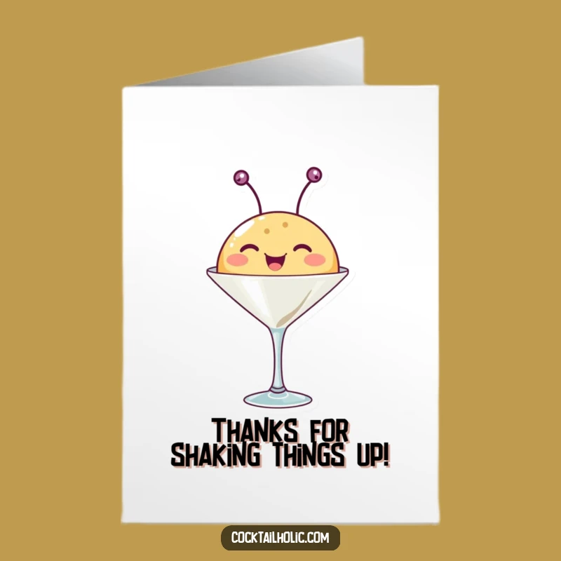 Free Printable Thank You Card: Funny Martini Creature Downloadable