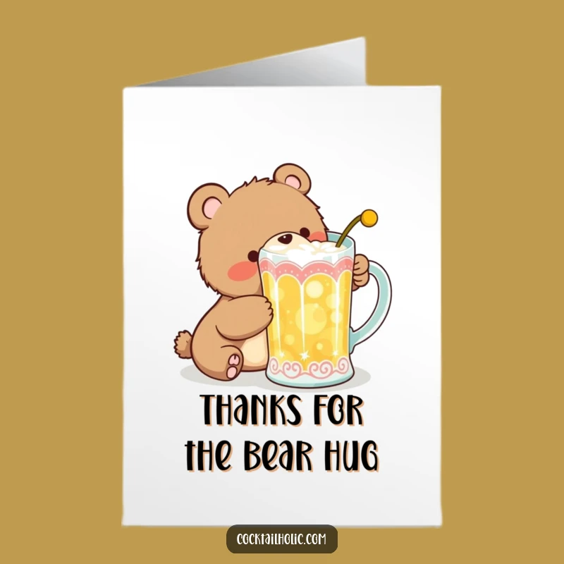 Cute Free Printable Thank You Card: Bear Cub Sends Thanks with a Smile!