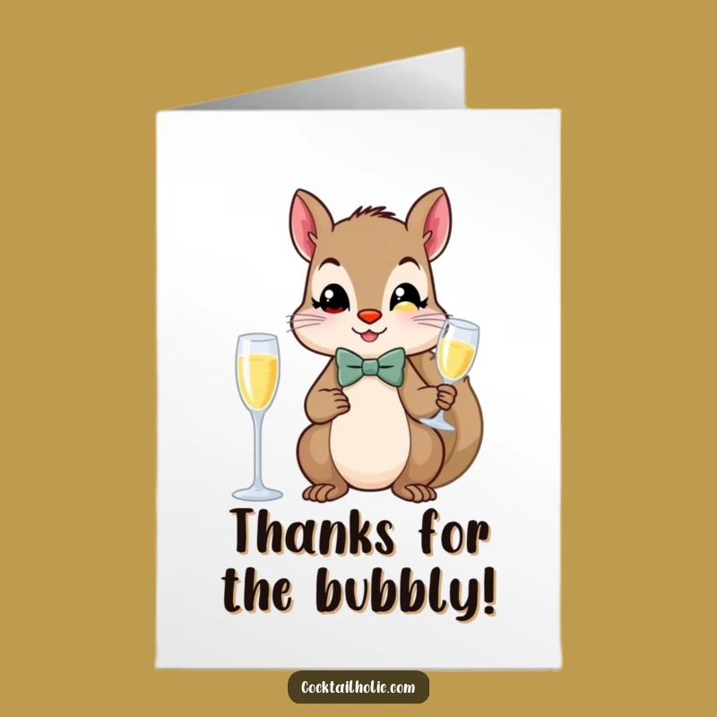 Free Printable Dapper Squirrel Thank You Card: Express Gratitude with Style!
