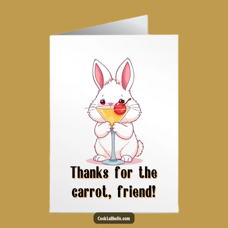 Free Printable Bunny Martini Thank You Card - Funny Downloadable Gratitude