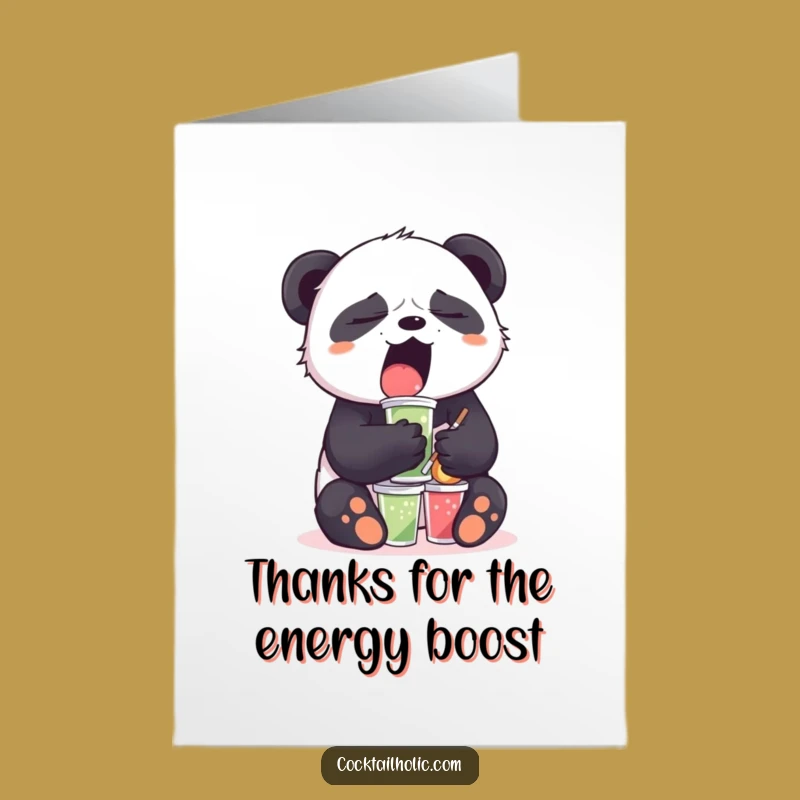 Free Printable Thank You Card: Sleepy Panda Thanks - Humorous Downloadable Gift