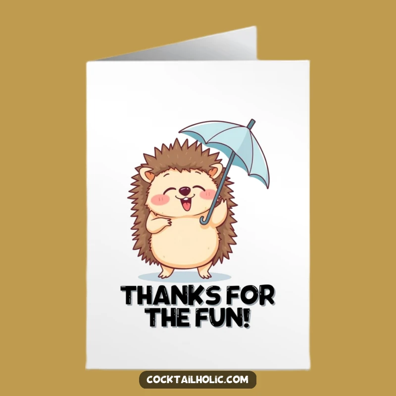 Free Printable Thank You Card: Hedgehog Dance, Funny Download