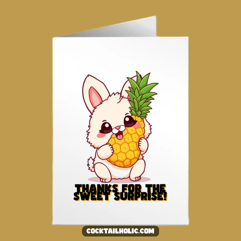 Free Printable Thank You Card: Bunny Thanks! Fruity Downloadable Gratitude