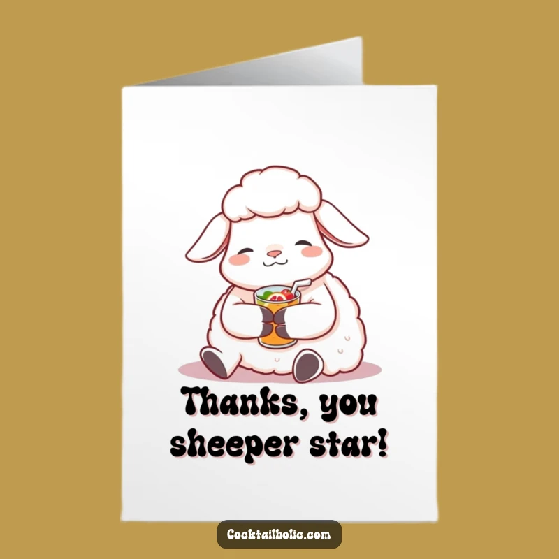 Free Printable Sheep Thank You Card: Sip Your Thanks with a Fruity Flair!