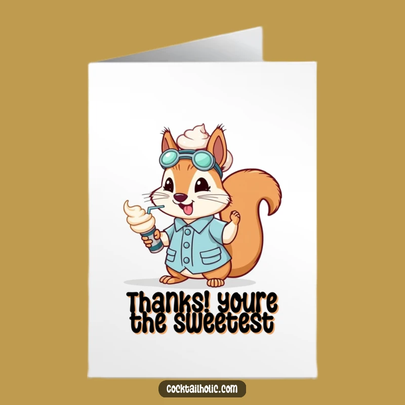 Free Printable Thank You Card: Squirrel Mixologist - Sweet Downloadable