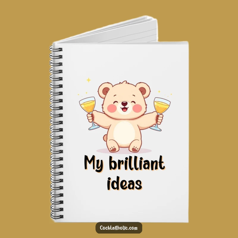 Funny Bear Cub Cocktail Juggling Notebook - Hilarious Gift for Dreamers & Doers