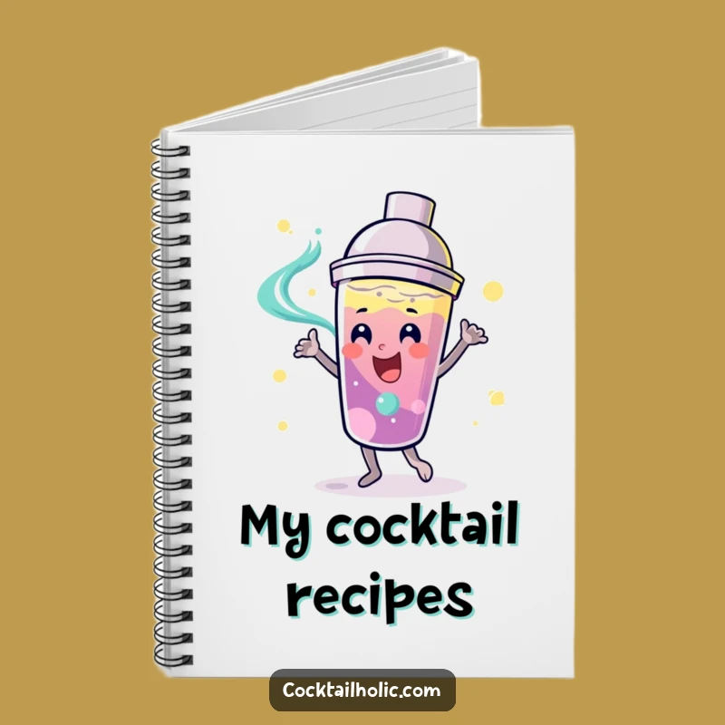 Funny Dancing Cocktail Shaker Notebook - Swirling Liquid Recipe Gift!