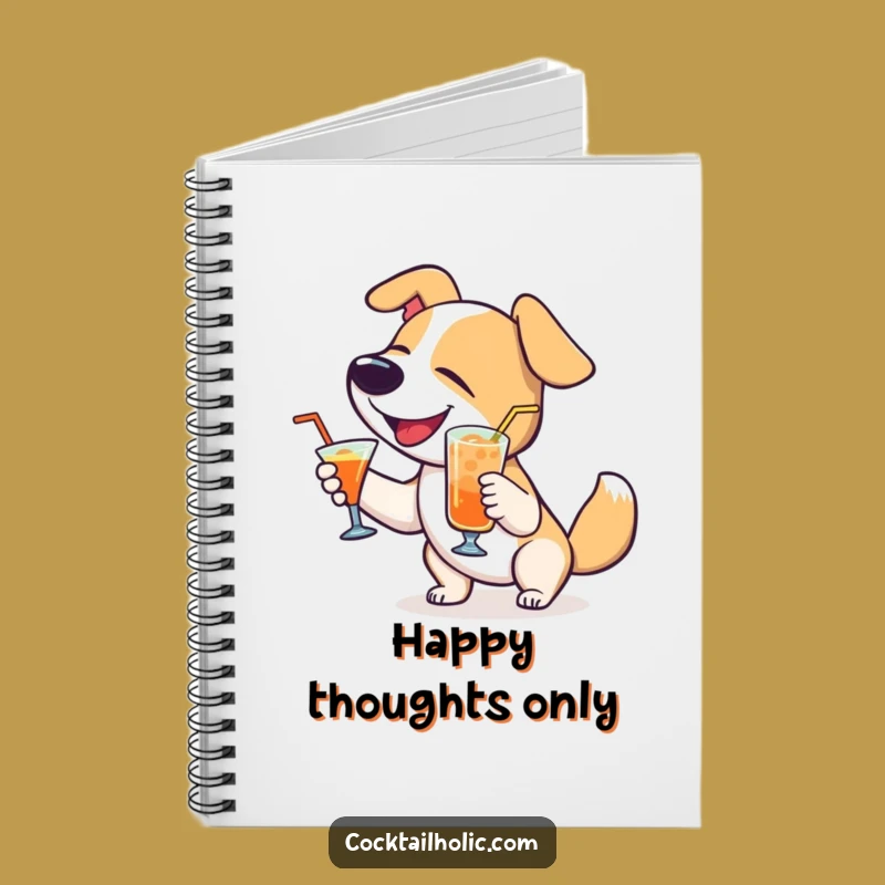 Funny Dog Cocktail Notebook: Jot Down Happy Thoughts, Perfect Funny Gift for Dog Fans