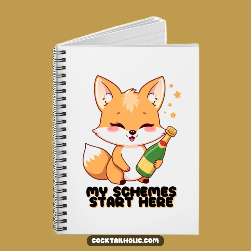 Funny Fox Champagne Notebook: Hilarious Celebration Journal for Ideas, Fun Gift