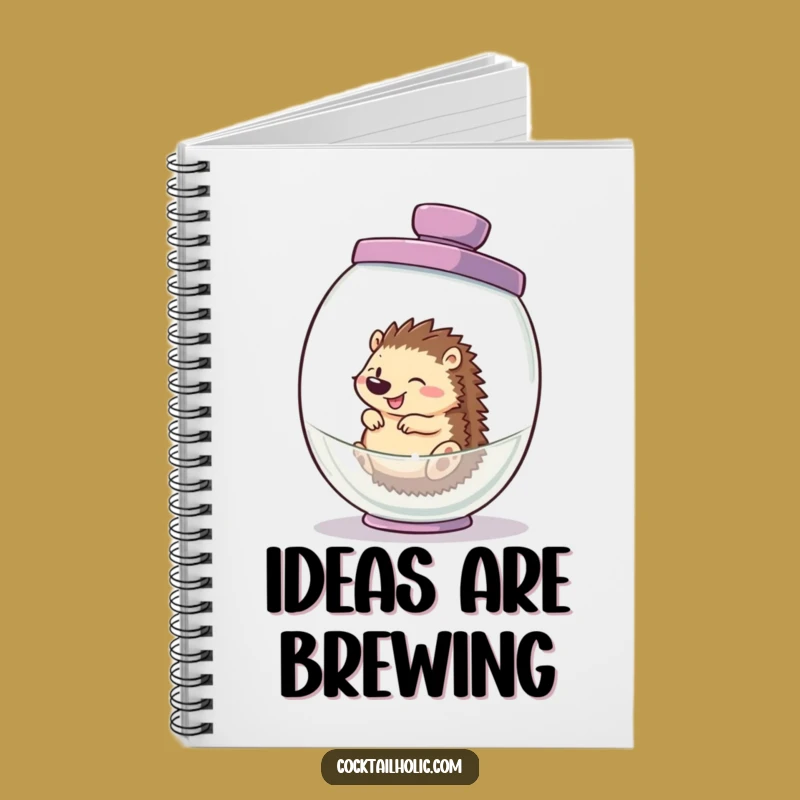 Funny Hedgehog Cocktail Shaker Notebook - Hilarious Journal for Ideas Gift