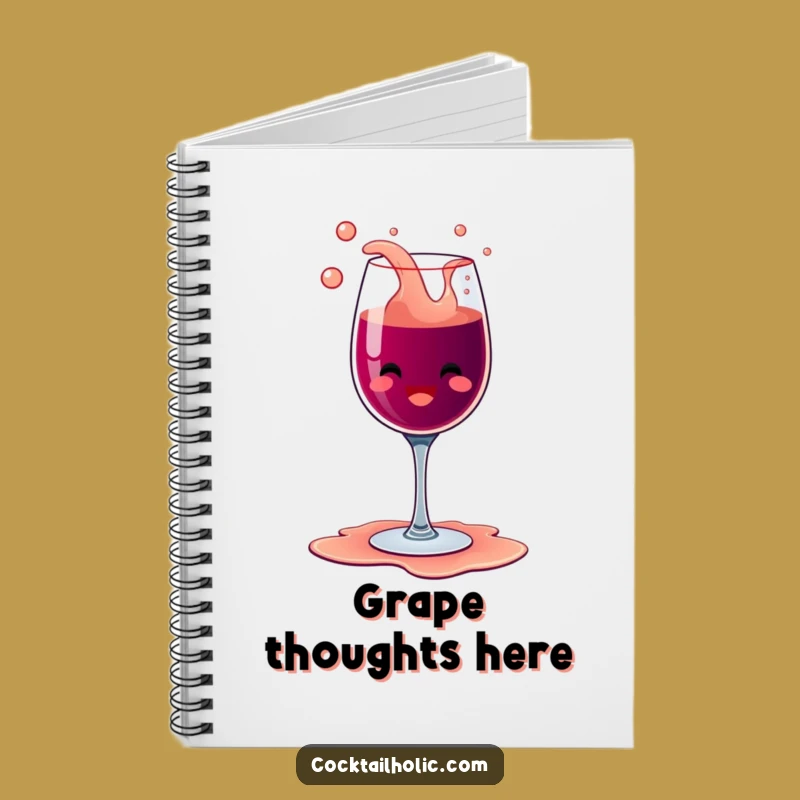 Funny Overflowing Wine Glass Notebook - Bubbly Glee Journal Gift!