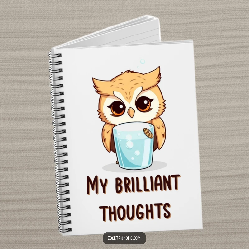 Funny Owl Notebook: Curious owl looking intently at a bubbling drink, perfect for jotting down wise and funny thoughts.