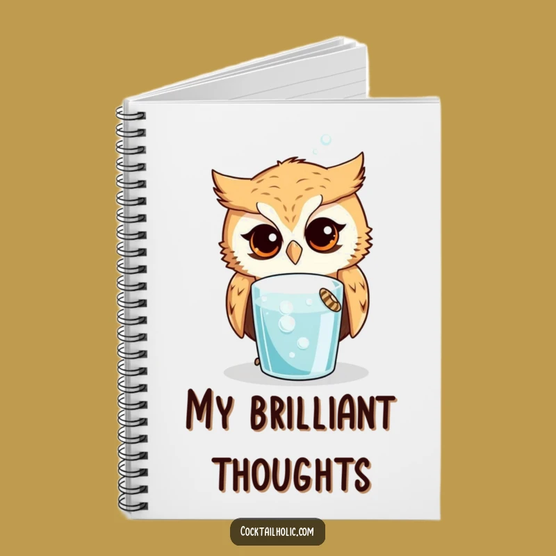 Funny Owl Drink Notebook: Jot Down Smart Ideas, Perfect Funny Gift for Thinkers