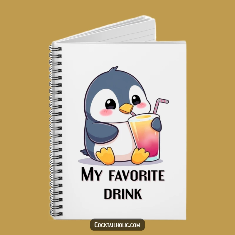 Funny Penguin Sipping Notebook: Jot Down Thoughts with Cute Flair