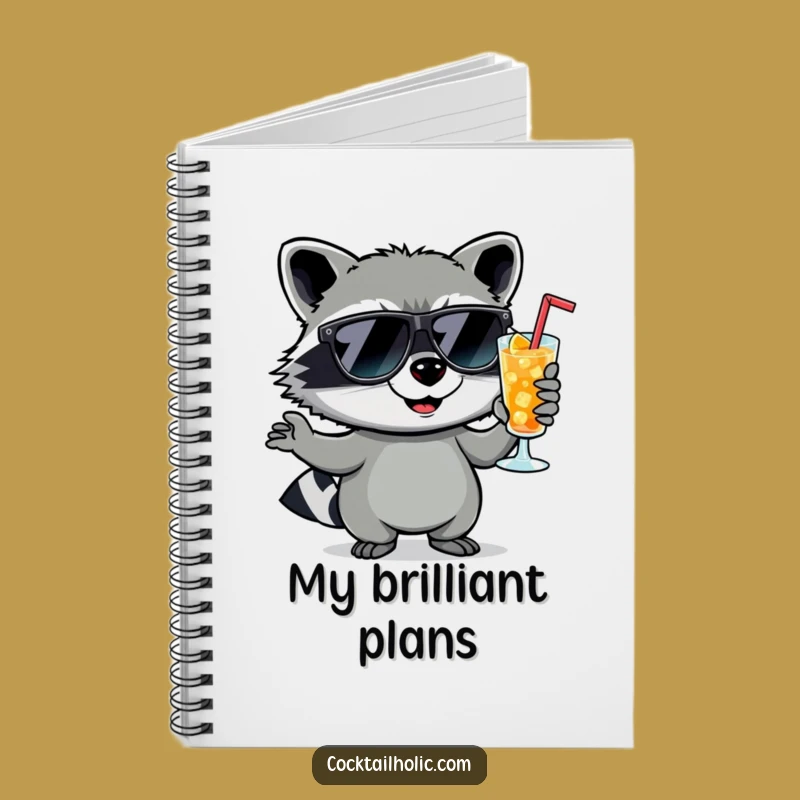 Funny Raccoon Notebook: Cocktail Ideas & Smirks - Your Funny Gift for Notes!