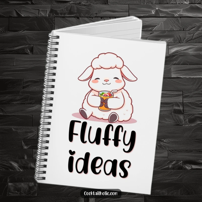 Funny Sheep Notebook: Contented sheep relaxing with a fruity beverage, perfect for jotting down peaceful and funny thoughts.