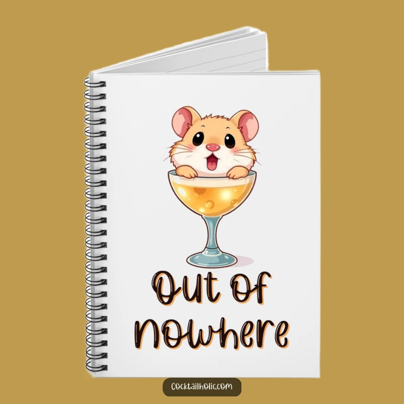 Funny Surprised Hamster Cocktail Glass Notebook - Journal Your Surprises