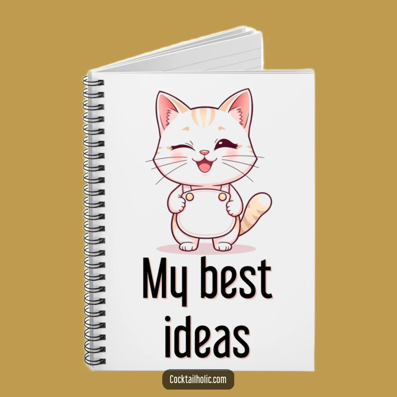 Funny Winking Cat Bartender Notebook: Jot Down Your Ideas with Flair