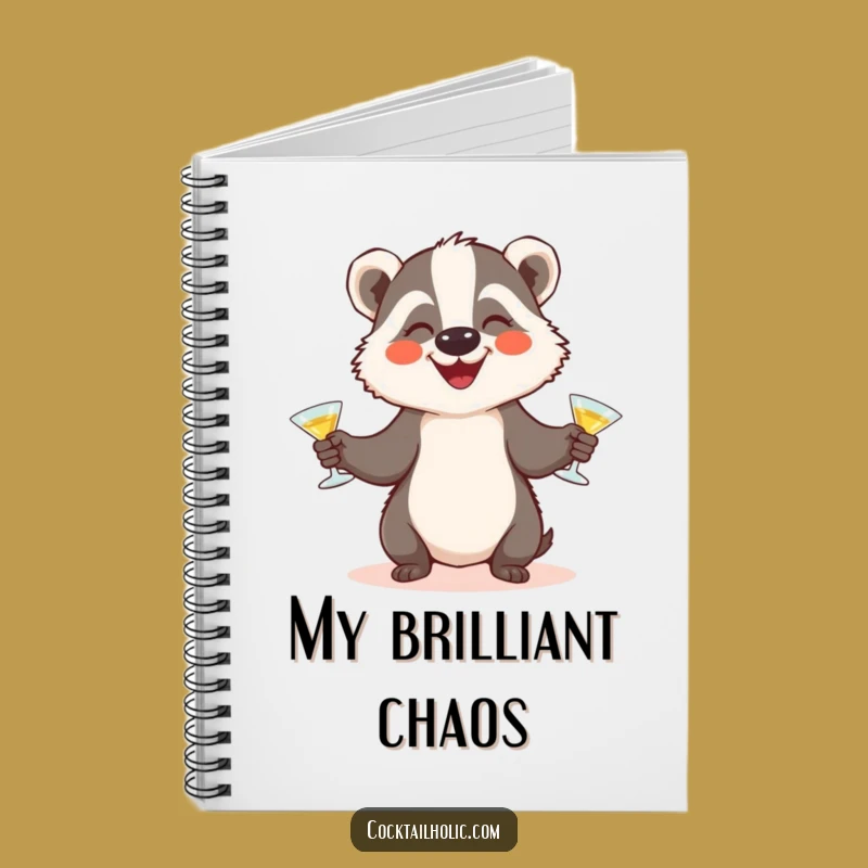 Funny Badger Cocktail Notebook: Hilarious Journal for Ideas, Fun Bartender Gift