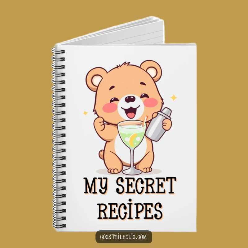 Funny Bear Cub Cocktail Shaker Notebook: Jot Down Ideas with a Smile