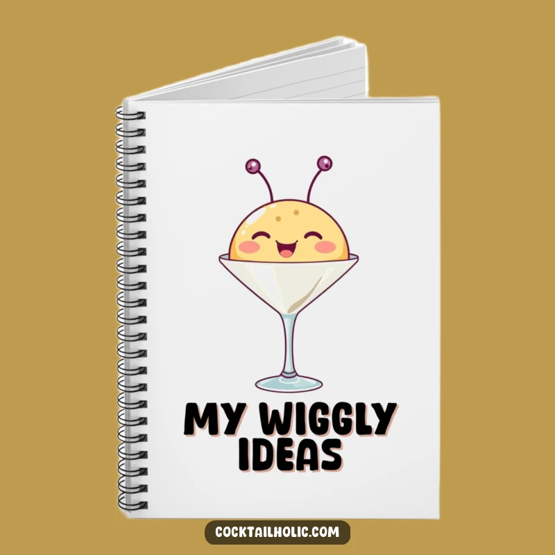 Funny Martini Creature Notebook - Happy Journal for Ideas