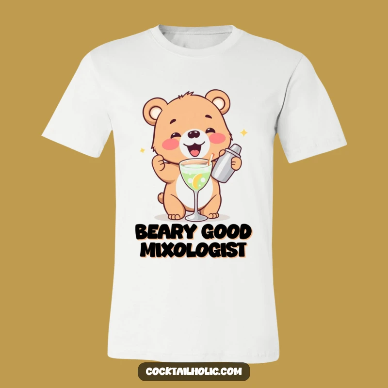 Funny Bear Cub Cocktail Shaker T-Shirt: Hilarious Party Tee for Fun Lovers