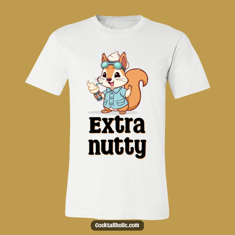 Funny Squirrel Mixologist T-Shirt: Whipped Cream Chaos - The Ultimate Funny Gift!