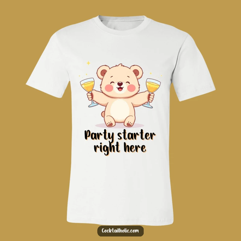 Funny Bear Cub Cocktail Juggling T-Shirt - Hilarious Animal Tee for Party Goers