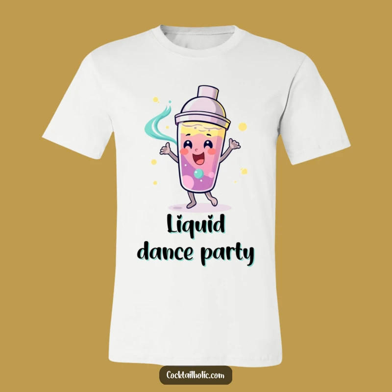 Funny Dancing Cocktail Shaker T-Shirt - Swirling Liquid Party Tee Gift!