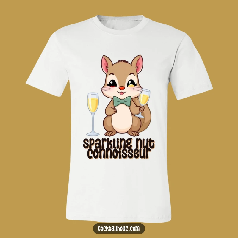 Funny Fancy Squirrel Champagne T-Shirt - Dapper Animal Tee Gift