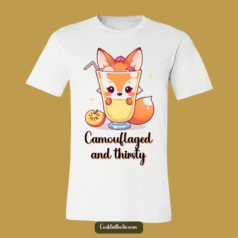 Funny Fox T-Shirt: Hide and Sip Funny Gift for Cocktail Enthusiasts