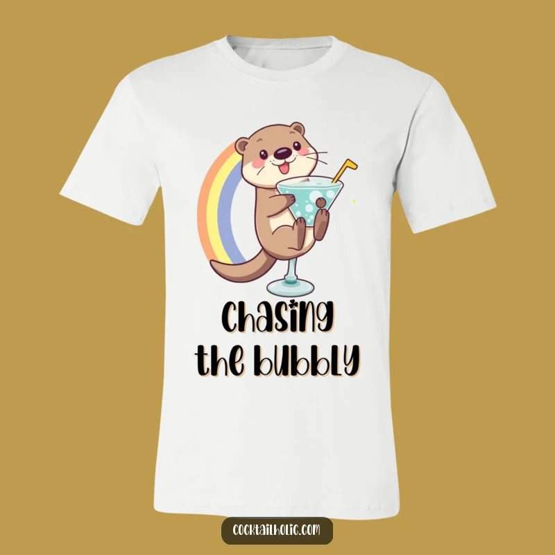 Funny Otter Rainbow Tee: Playful Cocktail Lover Shirt, Awesome Funny Gift for Otters Fans