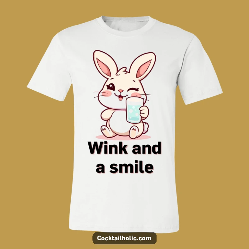 Funny Rabbit T-Shirt: Wink and Enjoy Funny Gift for Cocktail Fans