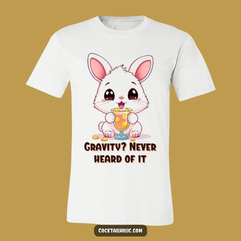 Funny Bunny Cocktail Spill Tee: Wear Your Joyful Mess with Pride!