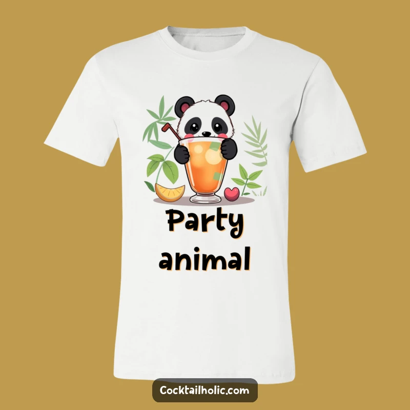 Funny Panda Cocktail T-Shirt: Playful Panda Design, Perfect Funny Gift for Drink Lovers