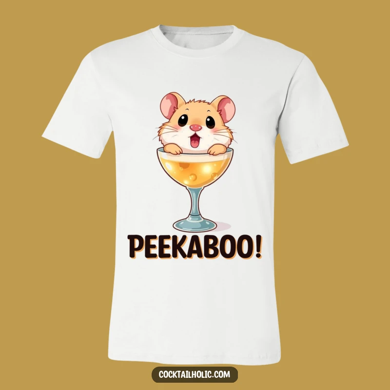 Funny Surprised Hamster Cocktail Glass T-Shirt - Shocking & Humorous Apparel