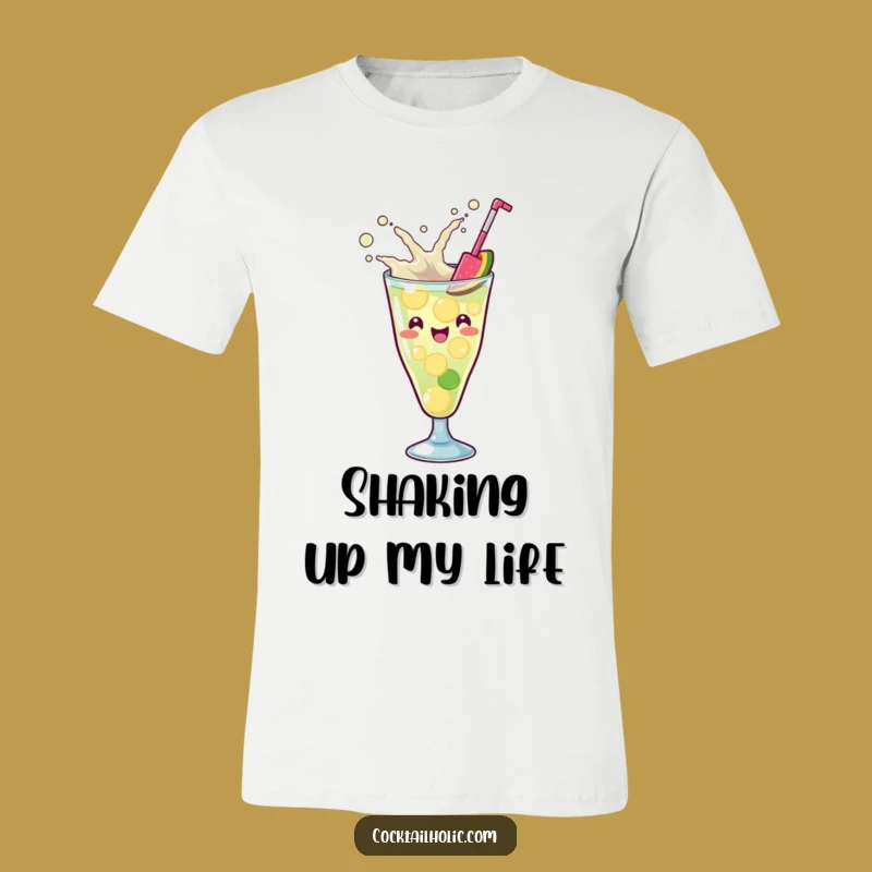 Funny Kawaii Cocktail Splash T-Shirt - Energetic Humorous Drink Tee Gift